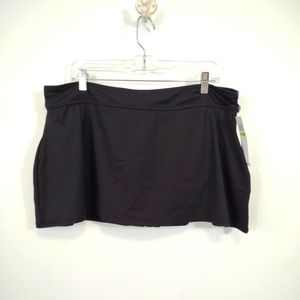 New Anne Cole Skirted Bikini Bottom sz 18 Black